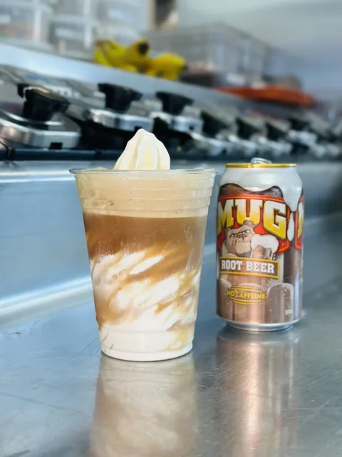 Root beer float made with homemade vanilla ice cream