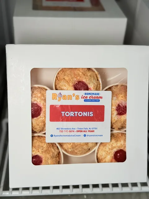 Boxed homemade tortonis to go from Ryan's Homemade Ice Cream in Tinton Falls NJ